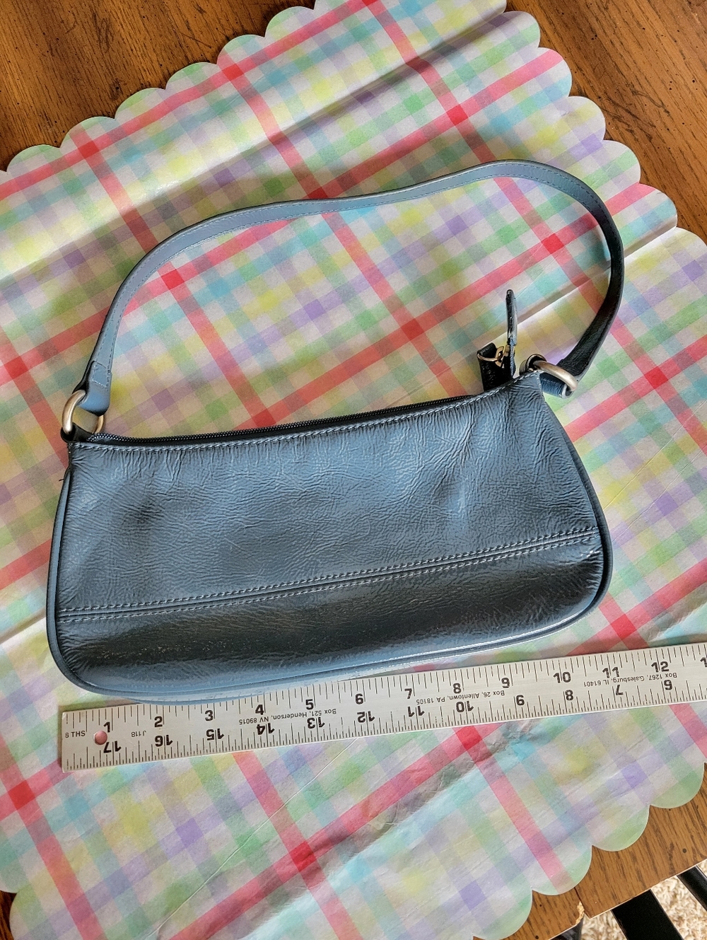 Wilson Leather Slate Blue Baguette Shoulder Bag Vintage 2004 - Picture 4 of 7